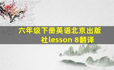 六年级下册英语北京出版社lesson 8翻译